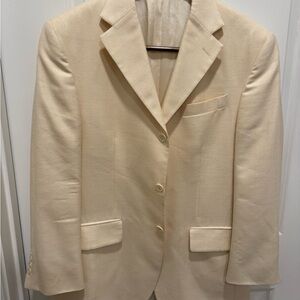 Oscar De La Renta Elegant Cream Blazer size 40R 52%SILK 48%WOOL
